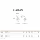 Lámpara de pared de cobre La Traviata, vidrio, latón antiguo viadurini