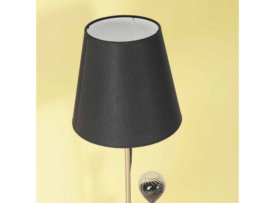 Lámpara de pie de diseño en acero, fresno y latón Made in Italy - Pitulla viadurini