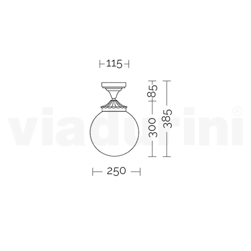 Lámpara de techo de aluminio y acrílico opalino Made in Italy - Trovaantracite viadurini