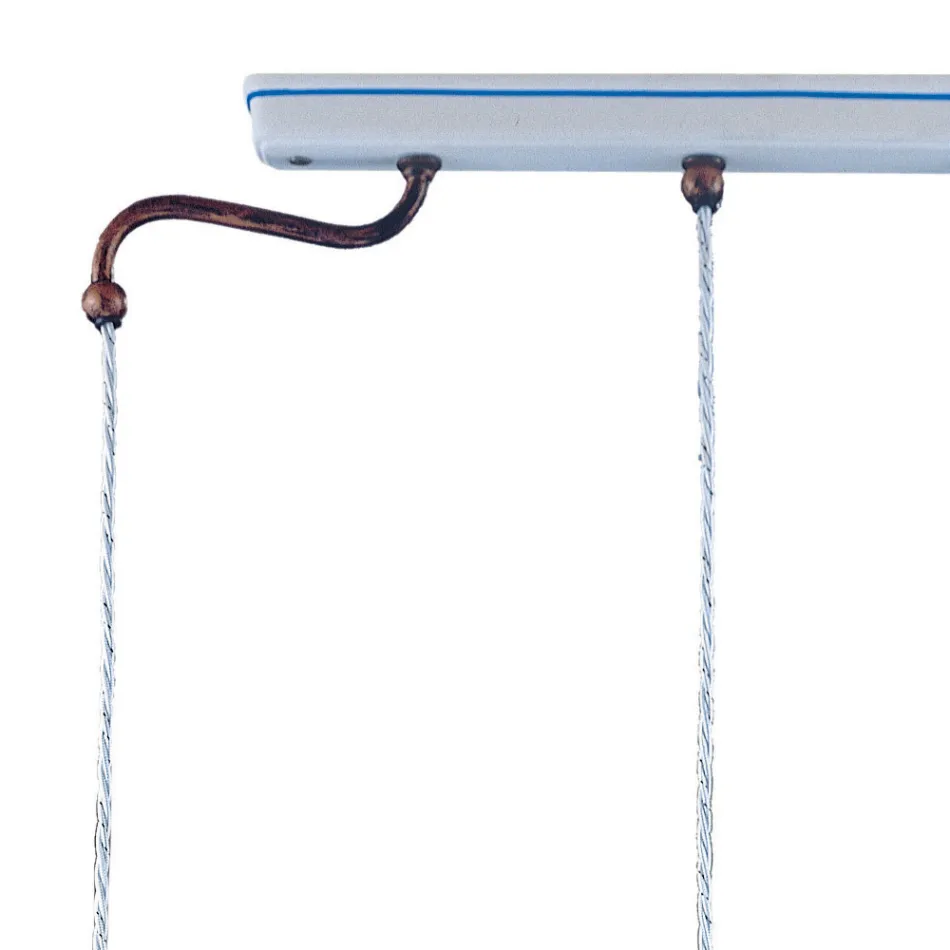 Lámpara de Suspensión 3 Luces Vintage Artesanal Hierro y Cerámica - Chieti viadurini