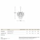 Lámpara colgante 30 vasos Sauvignon alza viadurini