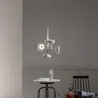 Lámpara de Suspensión Diseño 6 Luces en Aluminio Blanco o Negro - Celio viadurini