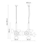 Lámpara de Suspensión Diseño 6 Luces en Aluminio Blanco o Negro - Celio viadurini