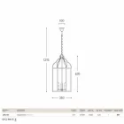Lámpara de techo con 3 luces de latón y vidrio Turandot viadurini