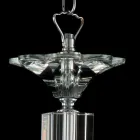 Lámpara de techo 3 luces vidrio y cristal Ivy, fabricado en Italia viadurini