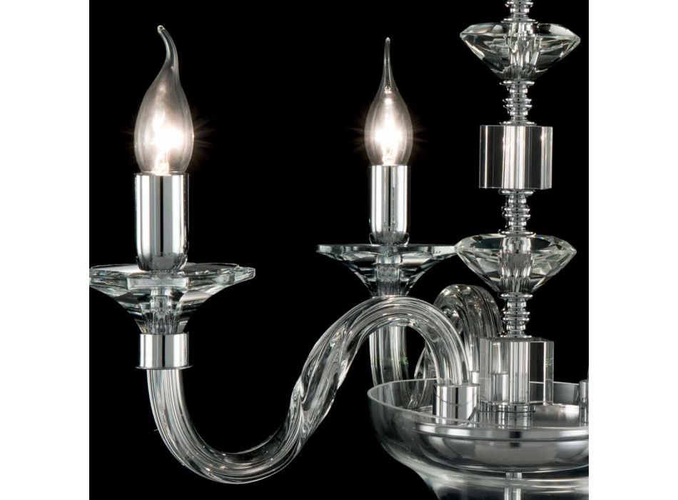 Lámpara de techo 3 luces vidrio y cristal Ivy, fabricado en Italia viadurini