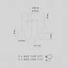 Lámpara colgante con 5 elementos de colores Made in Italy - Berimbau viadurini