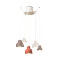 Lámpara colgante con 5 elementos de colores Made in Italy - Berimbau