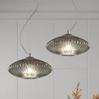 Lámpara de suspensión hecha a mano de vidrio soplado en Venecia - Dafne viadurini