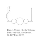 Lámpara de suspensión artesanal en vidrio veneciano estratificado - Jupiter viadurini