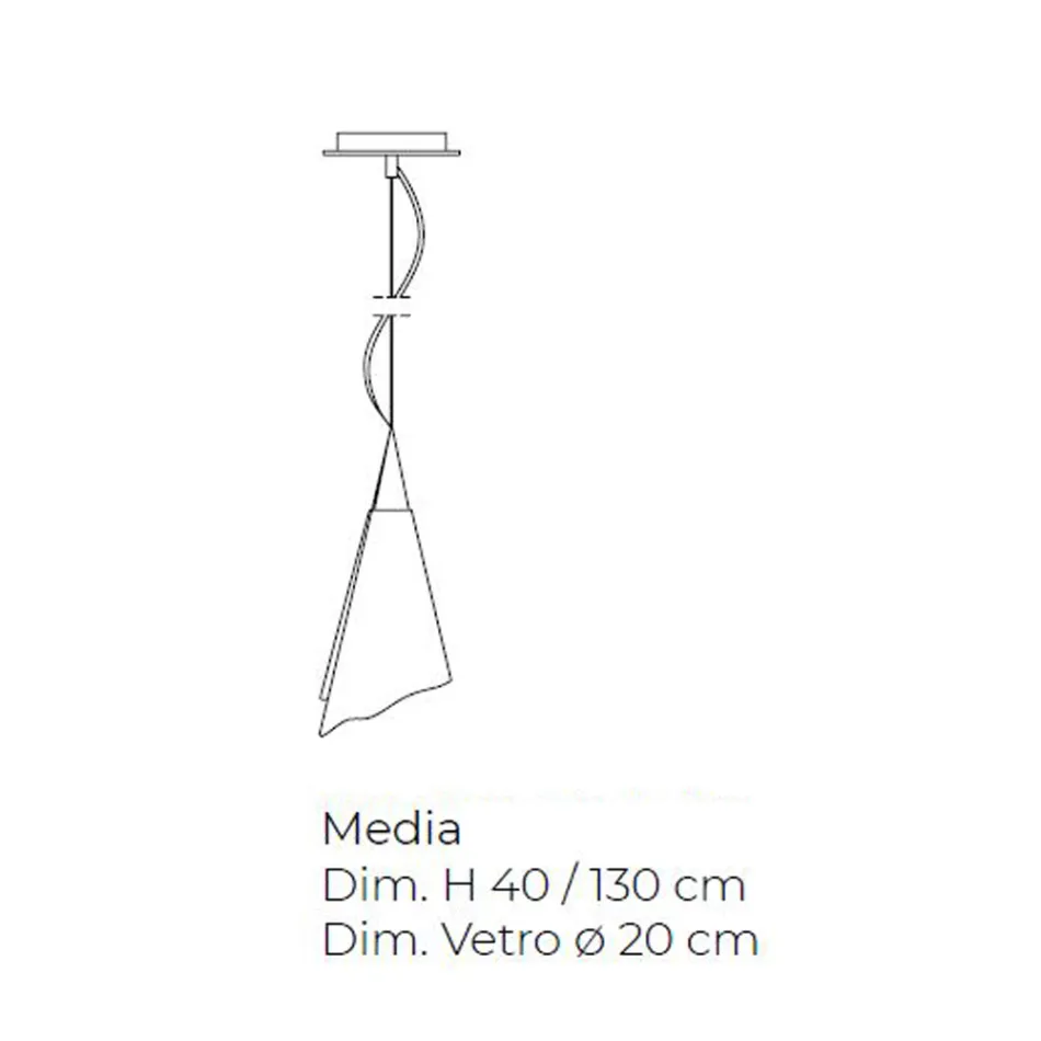 Lámpara colgante artesanal veneciana de vidrio soplado - Cristal viadurini