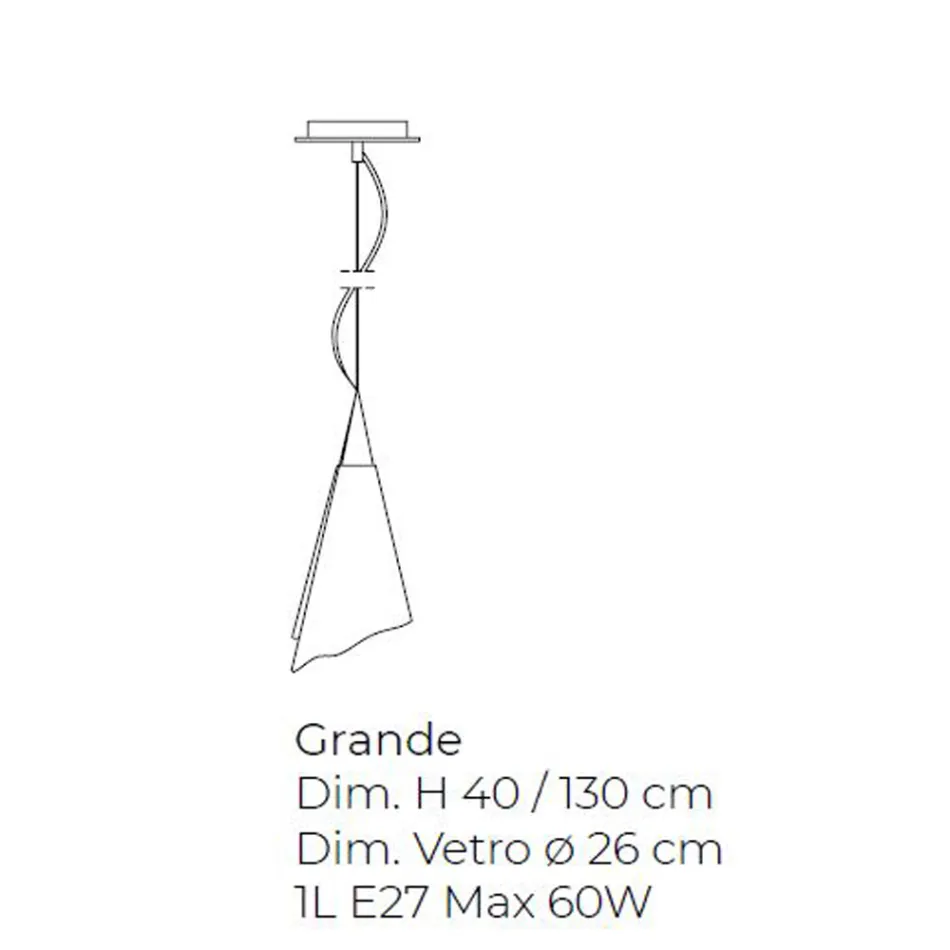 Lámpara colgante artesanal veneciana de vidrio soplado - Cristal viadurini