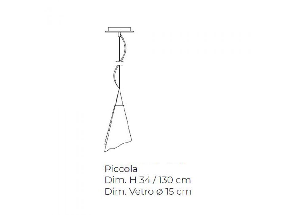 Lámpara colgante artesanal veneciana de vidrio soplado - Cristal viadurini