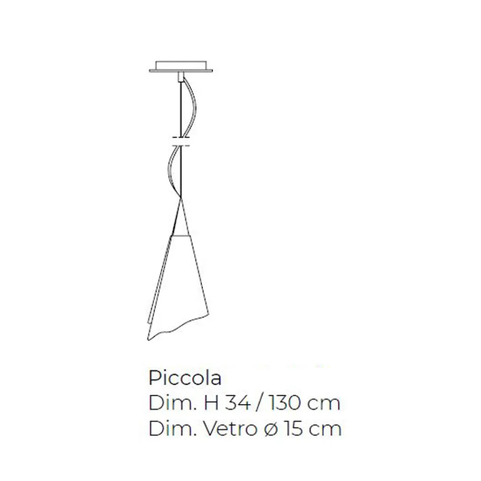 Lámpara colgante artesanal veneciana de vidrio soplado - Cristal viadurini