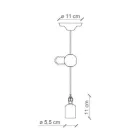 Lámpara de Suspensión Artesanal Industrial en Hierro y Cerámica - Vintage viadurini
