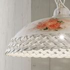 Lámpara de suspensión hecha a mano de cerámica perforada y decorada - Verona viadurini