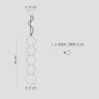 Lámpara de suspensión de 4 elementos en cerámica y vidrio Made in Italy - Capocabana viadurini