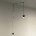 Lámpara colgante con cilindros de cristal Canneté, fabricada en Italia - Oris viadurini