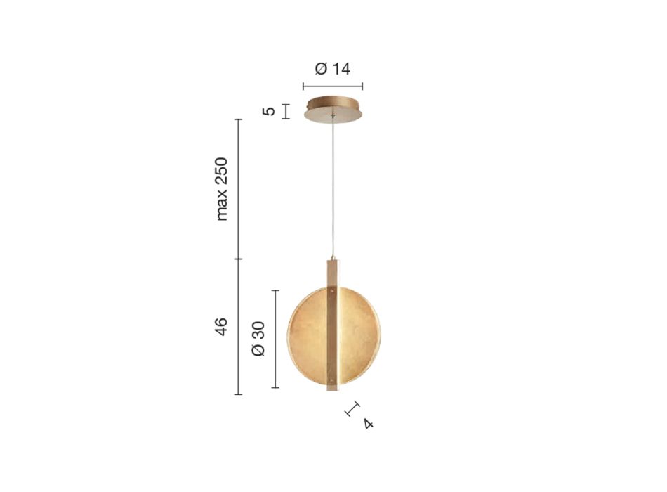 Lámpara de Suspensión con LED en Metal Pintado y Cristal Texturado - Baobab viadurini