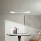 Lámpara Colgante con Luz LED Redonda Horizontal en Metal - Mulberry viadurini