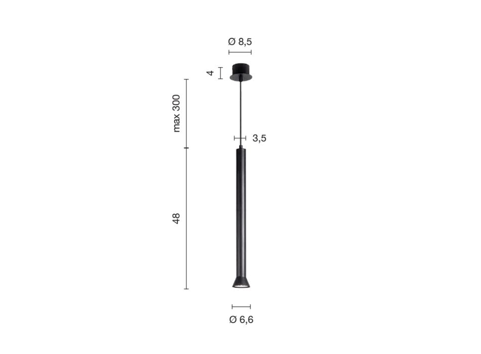 Lámpara de Suspensión con Estructura Metálica y Cables Regulables - Abedul viadurini