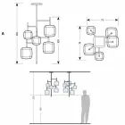 Lámpara de suspensión con estructura de metal brillante Made in Italy - Donatina viadurini