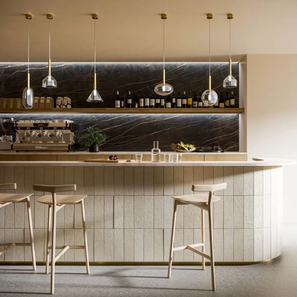 Lámpara de suspensión con vidrio de varias formas Made in Italy - Sintonia viadurini