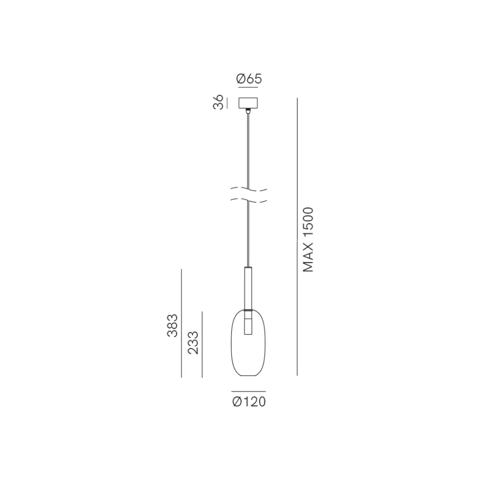 Lámpara de suspensión con vidrio de varias formas Made in Italy - Sintonia viadurini