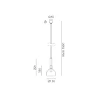 Lámpara de suspensión con vidrio de varias formas Made in Italy - Sintonia viadurini