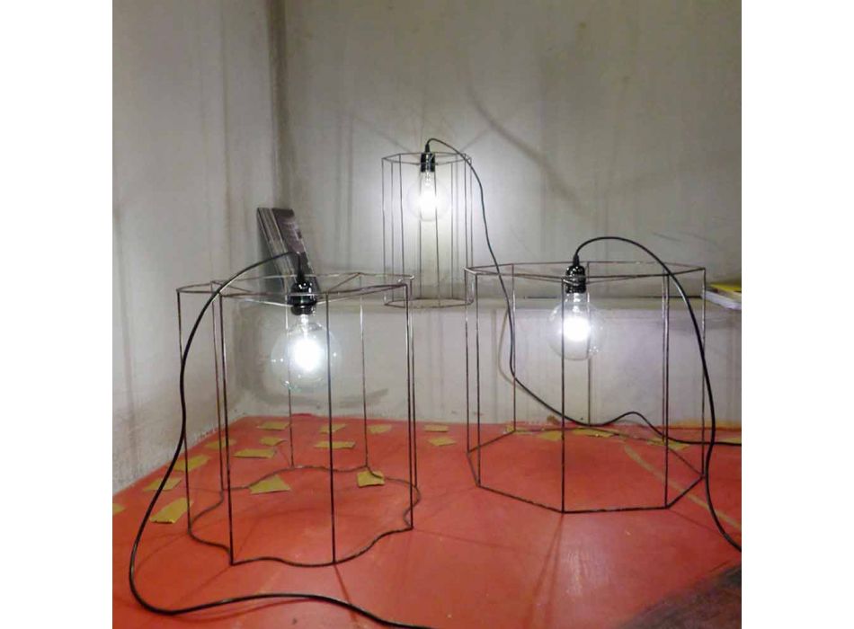 Suspensión de diseño / lámpara de pie con jaula Cigno viadurini