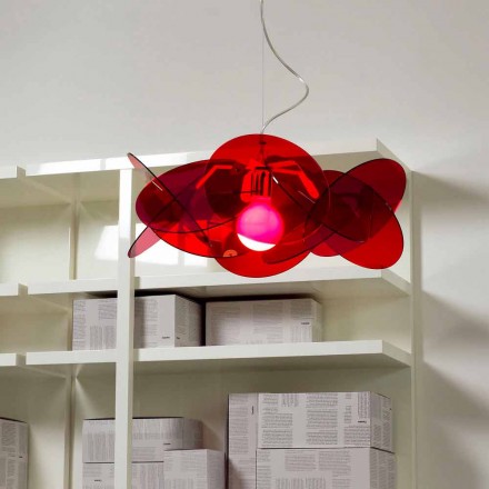 Lámpara colgante de diseño moderno en metacrilato, diam.54, Licia viadurini