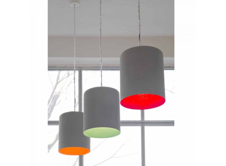 Lámpara colgante de diseño In-es.artdesign Bin Cemento pintado viadurini
