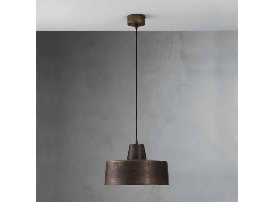 suspensión de diseño de la lámpara de hierro antiguo Jean Il Fanale viadurini