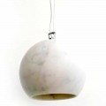 Lámpara de suspensión de diseño en mármol blanco de Carrara Made in Italy - Panda