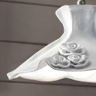 Lámpara de suspensión hecha a mano en cerámica pulida con rosas y hierro - Lecco viadurini