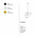 Lámpara de suspensión de acero moderna Ø60xh.60xL.cavo200cm, Adele viadurini