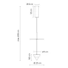 Lámpara de Suspensión de Aluminio con Placa Blanca y Cono Negro - Padel viadurini
