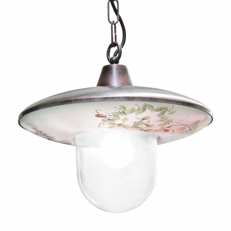 Lámpara de Suspensión en Aluminio Cobre Negro con Decoración Hecha a Mano - Latina viadurini