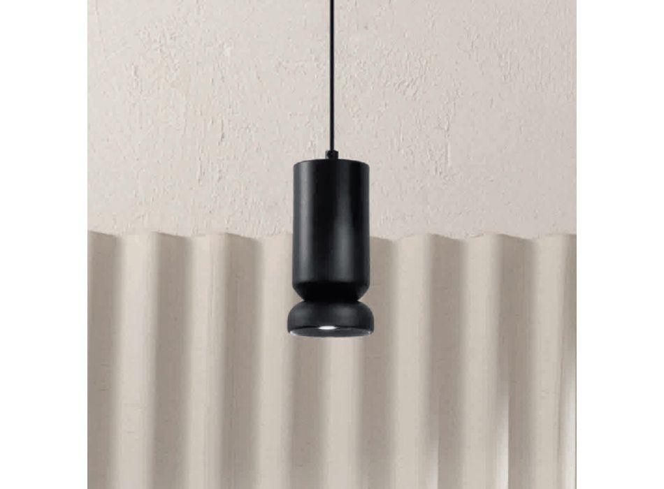 Lámpara de suspensión en aluminio con recubrimiento de polvo y cable ajustable - Buxus viadurini