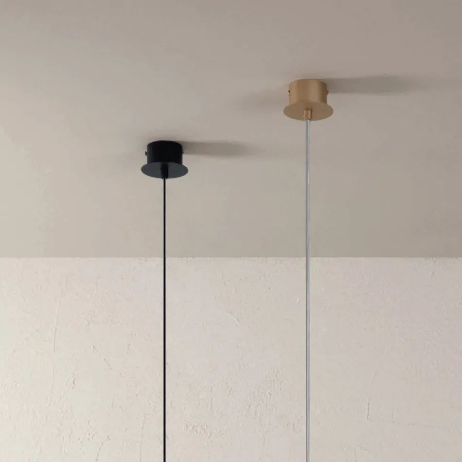 Lámpara de suspensión en aluminio con recubrimiento de polvo y cable ajustable - Buxus viadurini