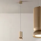 Lámpara de suspensión en aluminio con recubrimiento de polvo y cable ajustable - Buxus viadurini