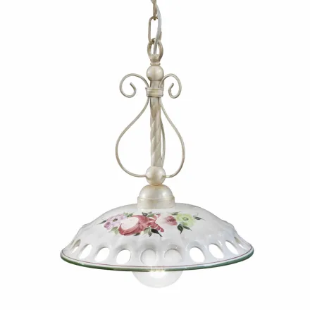 Lámpara de Suspensión de Cerámica Artesanal con Passanastri - Nápoles viadurini