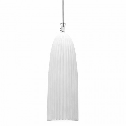 Lámpara de suspensión de diseño de cerámica blanca brillante en 4 formas - Oasis viadurini