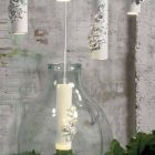 Lámpara de suspensión de cerámica blanca mate con flores decorativas - Revolution viadurini