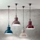 Lámpara de suspensión de cerámica coloreada de diseño industrial - Gennina viadurini