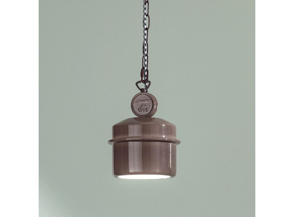 Lámpara de suspensión de cerámica coloreada de diseño industrial - Liotta viadurini