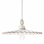 Lámpara de suspensión cerámica con decoro Ferroluce L&#39;Aquila viadurini