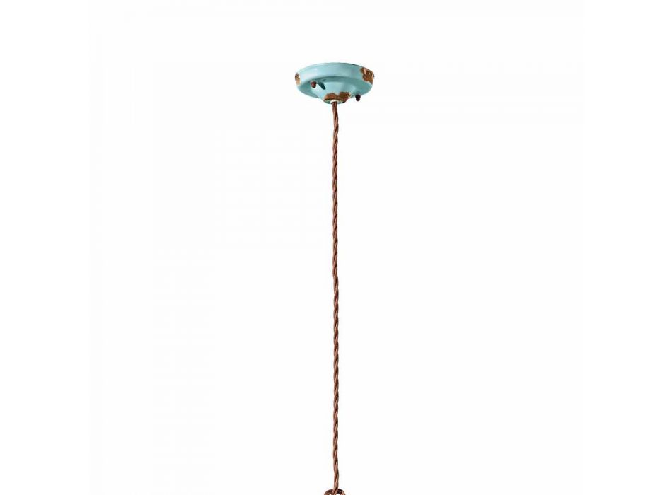 Lámpara de suspensión cerámica y país de metal Emily Ferroluce viadurini
