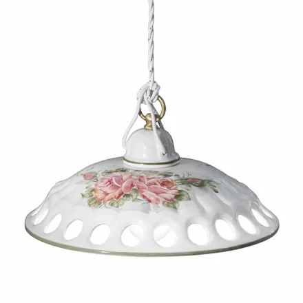 Lámpara de suspensión de cerámica hecha a mano con Passanastri - Nápoles viadurini