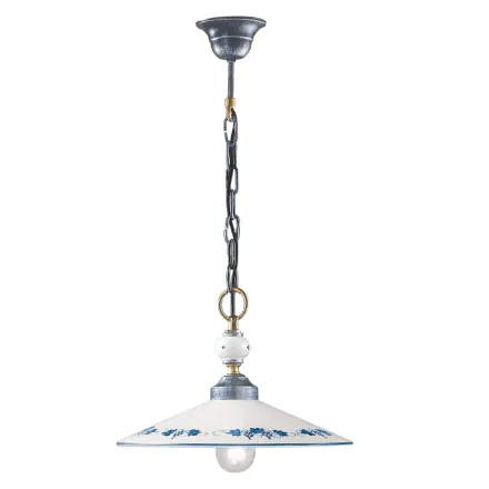 Lámpara colgante artesanal de cerámica y hierro vintage - Asti viadurini